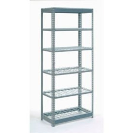 GLOBAL EQUIPMENT Heavy Duty Shelving 36"W x 24"D x 96"H With 6 Shelves - Wire Deck - Gray 255594